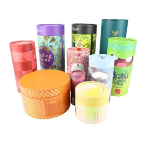 Luxury Design Cardboard Canister Cylinder Packaging Boxes Customized Size Round Cosmetic Paper Tube Packaging Box