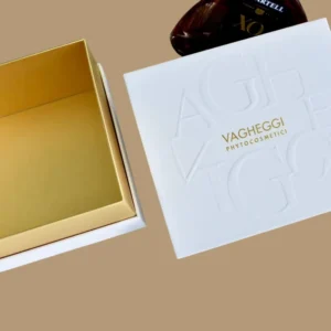 Luxury Embossed Gold Foil Custom Cosmetic Rigid Box Paper Insert for Skincare Serum Cream Bottle Gift Packaging Display