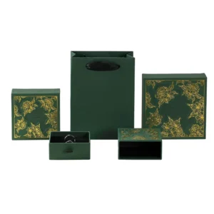 Luxury Kraft Paper Gift Bags Set Custom Logo Recycled Materials Hot Stamping for Bracelets Earrings Necklaces