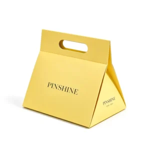 Luxury Lipstick Cosmetics Scarf Perfume Pink Beige Purple Triangle Shape Paper Gift Box With Embossed Logo