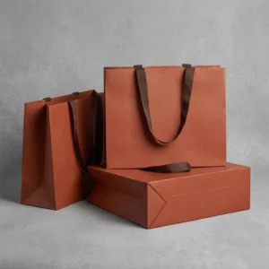 Luxury Paper Bag Gift Shopping Bags Custom Logo Printed Durable Thick Premium Branded Clothing Packaging With Silk Ribbon Handle