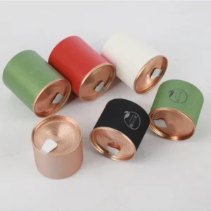 Luxury Paper Packaging Tea Tin Lid Canister Packaging Small Cardboard Box Rolled Edge Paper Cylinder Tube with Metal Lid