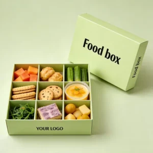 Luxury Salad Paper Box with Slots Disposable Food Container for Sushi, Fruits, and Cookies