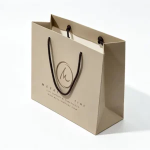 Luxury Shopping Bag Coated Art Paper Custom Gold Hot Stamping Logo with Handle for Apparel Shoes Clothing Store Retail