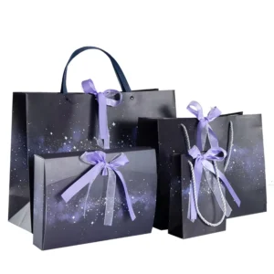 Luxury Shopping Paper Gift Bags Custom Packaging Paper Bag with logo Fashion Flower Carry Paper Bag Colorful