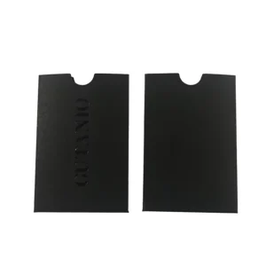 Luxury Spot UV Embossed Logo Card Holder Matt Black Art Paper Custom Paper Envelopes With Thank You Card