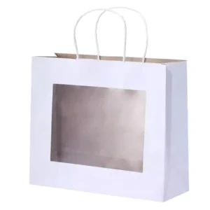 Luxury Transparent Window White Paper Gift Packaging Bag
