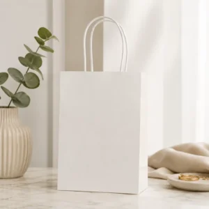 Luxury Twisted Handle Kraft Food Packaging Bags Food Grade Certified BPA Free Non Toxic Biodegradable Eco Friendly