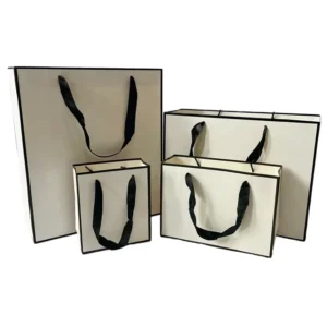 Luxury White Paper Shopping Bag with Logo