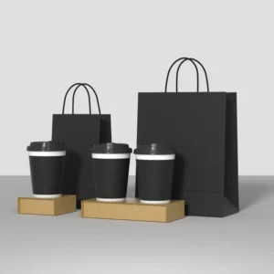 MU Paper Bag Coffee Milk Tea Takeaway Bags Beverage Carry Bags Food Packaging Bakery Goods Kraft Paper Tote Bag