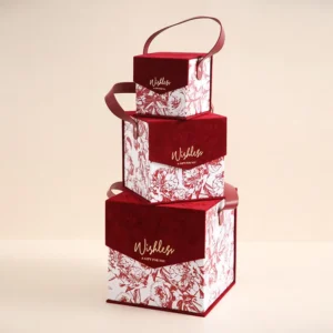Magnetic Cardboard Gift Box, Square, Hand-Held, Birthday and Wedding Packaging