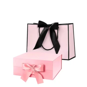 Magnetische Sluiting Vouwcadeau Dozen in Aangepaste Kleur, Stevige Kartonnen Ribbels voor Cosmetica met Cadeau Papieren Tassen