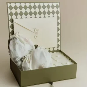 Magnetic Flip Drawer Baby Gift Box Christmas Jewelry Advent Calendar Print Cards Box Rigid Baby Skincare Shower Box with Ribbon