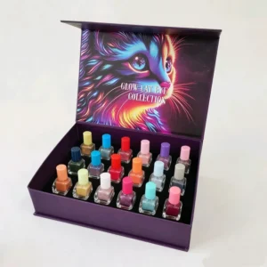 Magnetic Rigid Cardboard Gift Box with Foam Insert for Nail Polish Packaging