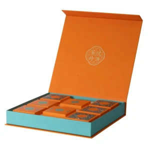 Magnetische Thee- en Chocolade Cadeau Doos, Stevig Karton, Gouden Folie, Inzetstuk