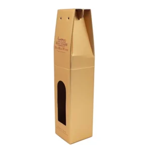 Manufacturer Cardboard Single Glass Bottle Display Wine Gift Box with Window