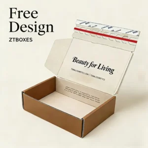 Manufacturer Corrugated Packing Easy Tear Strip Opening Delivery Paper Mailing Box Shipping Zipper Mailer Boxes