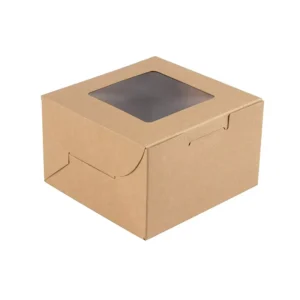 Manufacturer Custom Brown Kraft Paper Pastry Dessert Pie Doughnut Cake Box 10x10x8 Inches with Window