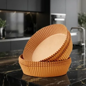 Manufacturer Custom Logo 450°F Heat-Resistant Unbleached Silicone Oil Paper Disposable Air Fryer Parchment Liners for Oven