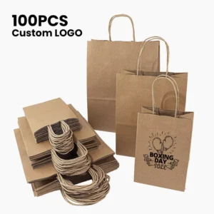 Manufacturer Custom Logo Printed Eco-Friendly Kraft Shopping Clothing Gift Bag for Small Business