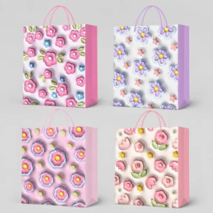 Manufacturer Custom Logo Thick Card Paper Bags with Handles, Eco-Friendly Reusable Gift and Merchandise Packaging Bags