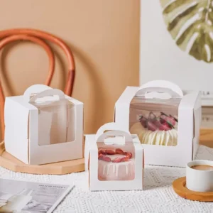 Manufacturer Rectangle Food Paper Cake Box with Window