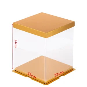 Manufacturers Customisable 6 Inch Double Deck Transparent Paper Cake Boxes