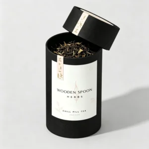 Matte Black Food-Grade Paper Tube Canister with Lid for Tea Packaging