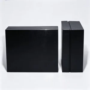 Matte Black Two-Piece Rigid Cardboard Cosmetic Jewelry Gift Box with Magnetic Closure, UV Coating, and Embossing