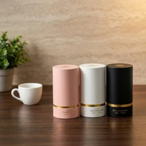 Matte Finish Biodegradable Rigid Board Essential Oil and Perfume Paper Tube Box, Matte Black
