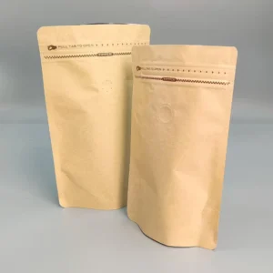 Matte Kraft Paper Stand-up Pouch Clear Window Ziplock Bags for Dried Fruit
