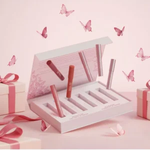 Matte Lipstick Set with Box, 6pcs, Long Lasting Waterproof Lip Color Collection for Beauty Brands