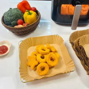Matte Tear Proof Square Air Fryer Paper Liners For Dessert Cake Pastry Baking Packaging