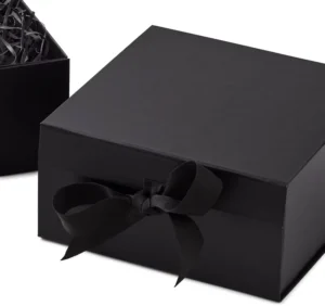 Medium Gift Boxes with Bow and Shredded Paper Fill for Weddings, Graduations, Birthdays, Father’s Day, and Groomsmen Gifts