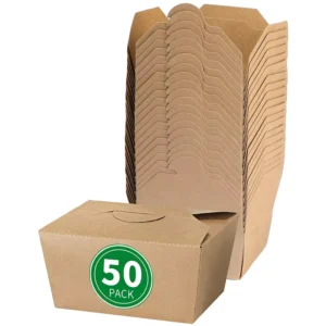 Microwavable #2 Kraft Paper Takeout Food Box With PE Coating