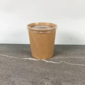 Microwave Safe 6oz 32oz Disposable Paper Bowl Kraft Soup Cup Food Packaging with Lid