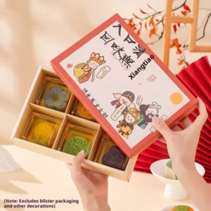 Mid-Autumn Festival 6-Piece Mooncake Packaging Box With Rectangular Carton Handheld Top-and-Bottom Lid