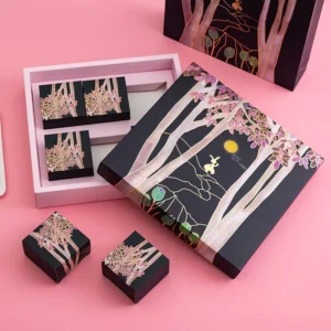 Mid-Autumn Festival Mooncake Gift Box, 6/8-Capacity, Coated Paper