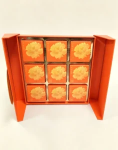 Mid-Autumn Mooncake Gift Box, Custom Logo Orange Rigid Box for Festival and Corporate Gifting