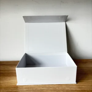 Minimalist White Rigid Paper Box with Smooth Matte Finish for Business Gifts