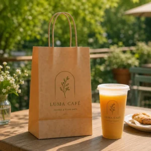 Mobile Food Truck Catering Event Delivery Extra Standard Eco friendly Biodegradable Recyclable Kraft Takeout Food Paper Bag