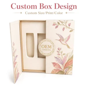 Modern Luxury Custom Printed Book Shaped Recyclable Paperboard Box with EVA Sponge Insert Gift Packaging for Skincare Containers