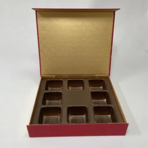 Mooncake Gift Packaging Box with Custom Logo and Gold Foil, Recyclable Paper Carton