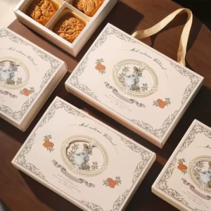 Mooncake Packaging Box Retro Mid Autumn Festival Gift Box Ice Peak Soft Cream Egg Yolk Pastry Snack Gift Box