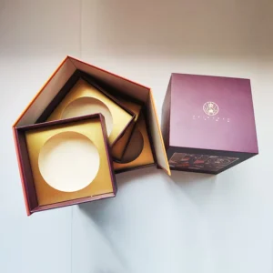 Multi-Layer Flip Mooncake Gift Box Custom Gold Foil Printed Hard Paper Box for Mid-Autumn Festival Pastry Packaging