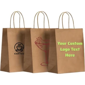 Multi-Size Brown Kraft Paper Bag with Handles for Food Gift Shopping Retail