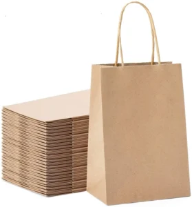 Multi-Size Brown Kraft Paper Shopping Bags with Handles for Food, Gifts, and Retail