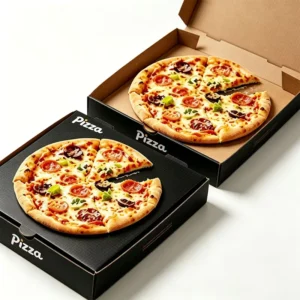 Multi-Size Custom Logo Black Corrugated Food-Grade Disposable Pizza Packaging Box Oil-Proof Takeaway Container