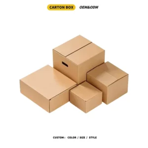 Multi-Size Portable Corrugated Carton with Handles for Warehouse Storage and Shipping, Foldable, Recyclable, Custom Logo