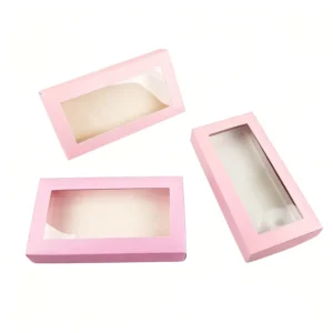 Multicolor Recyclable Kraft Paper Wedding Candy Gift Box with Clear PVC Window